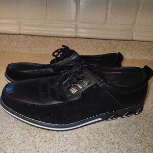 Men’s Gatsby Black Oxford Derby Orthopedic Leather Shoes Classic US 11